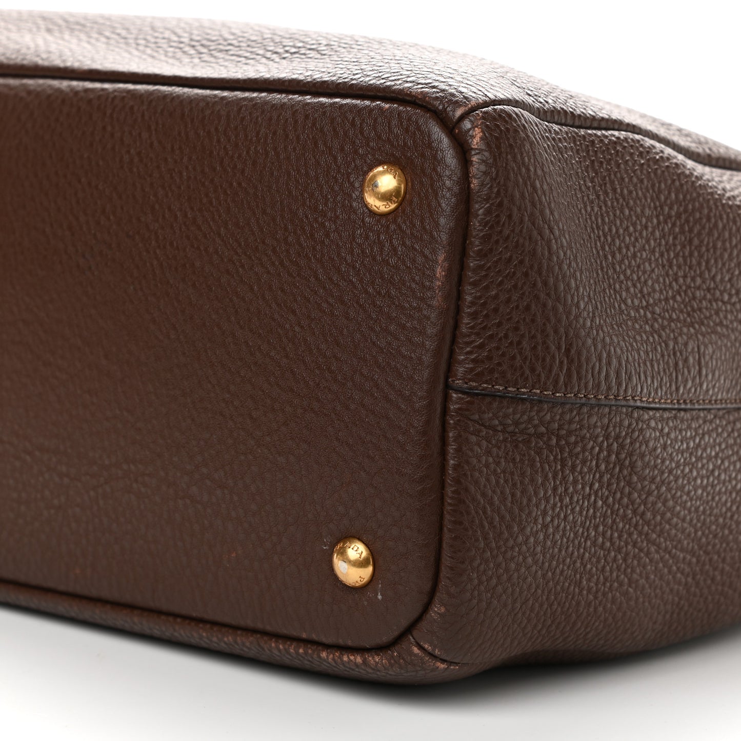 Vitello Daino Double Pocket Shoulder Bag Bruciato