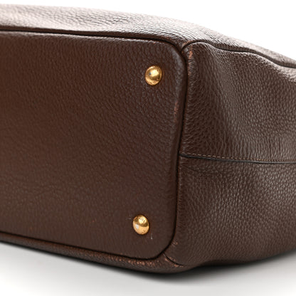 Prada Vitello Daino Double Pocket Shoulder Bag Bruciato 11 of 17