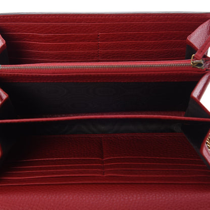 Gucci Calfskin GG Marmont Chain Wallet Vulcanic Red 5 of 7