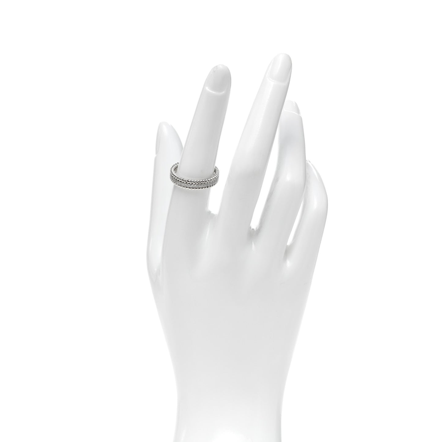Platinum Diamond Schlumberger Rope Ring 56 7.5