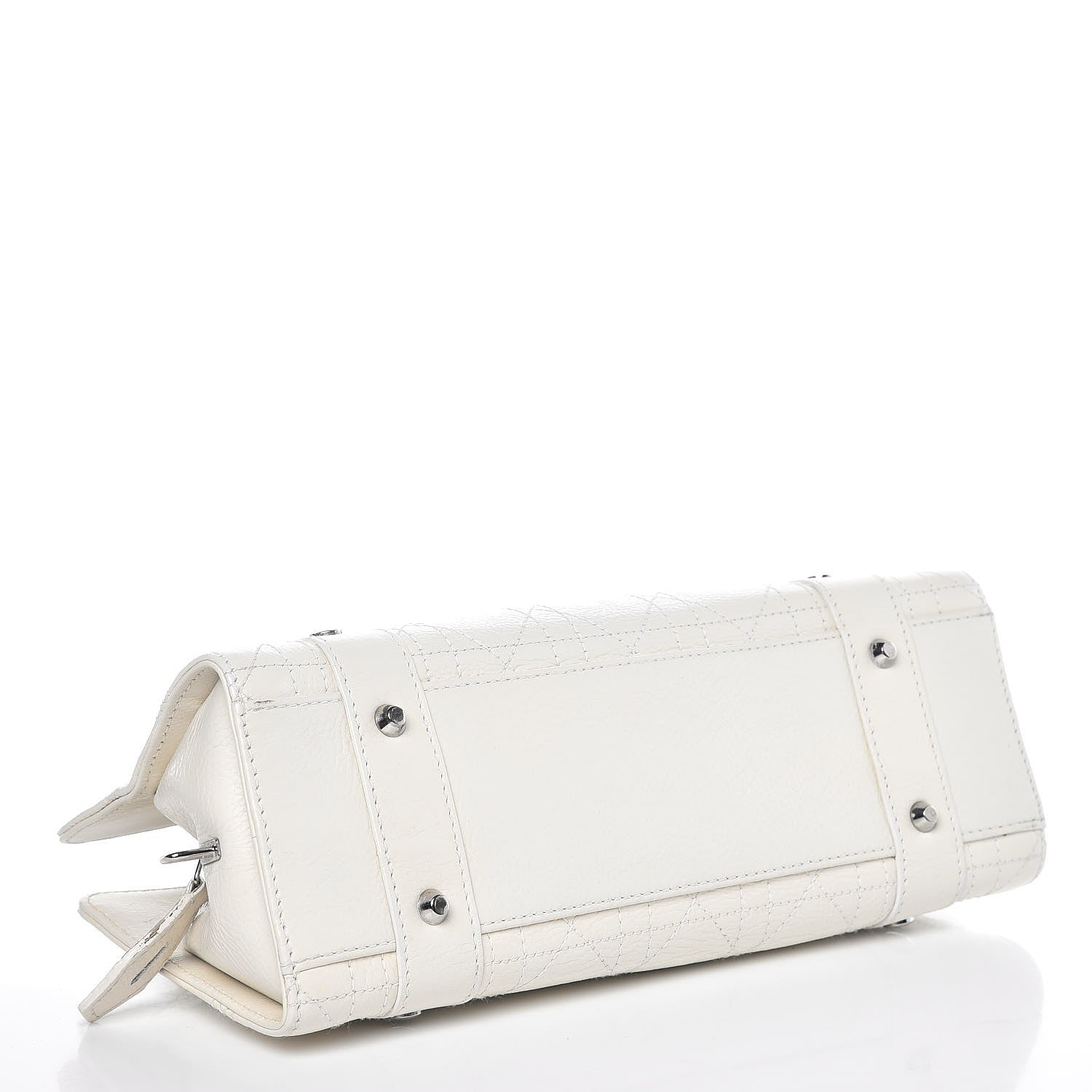 Christian Dior Calfskin Cannage Stitched Small Lady East West Lady Dior White 4 of 12