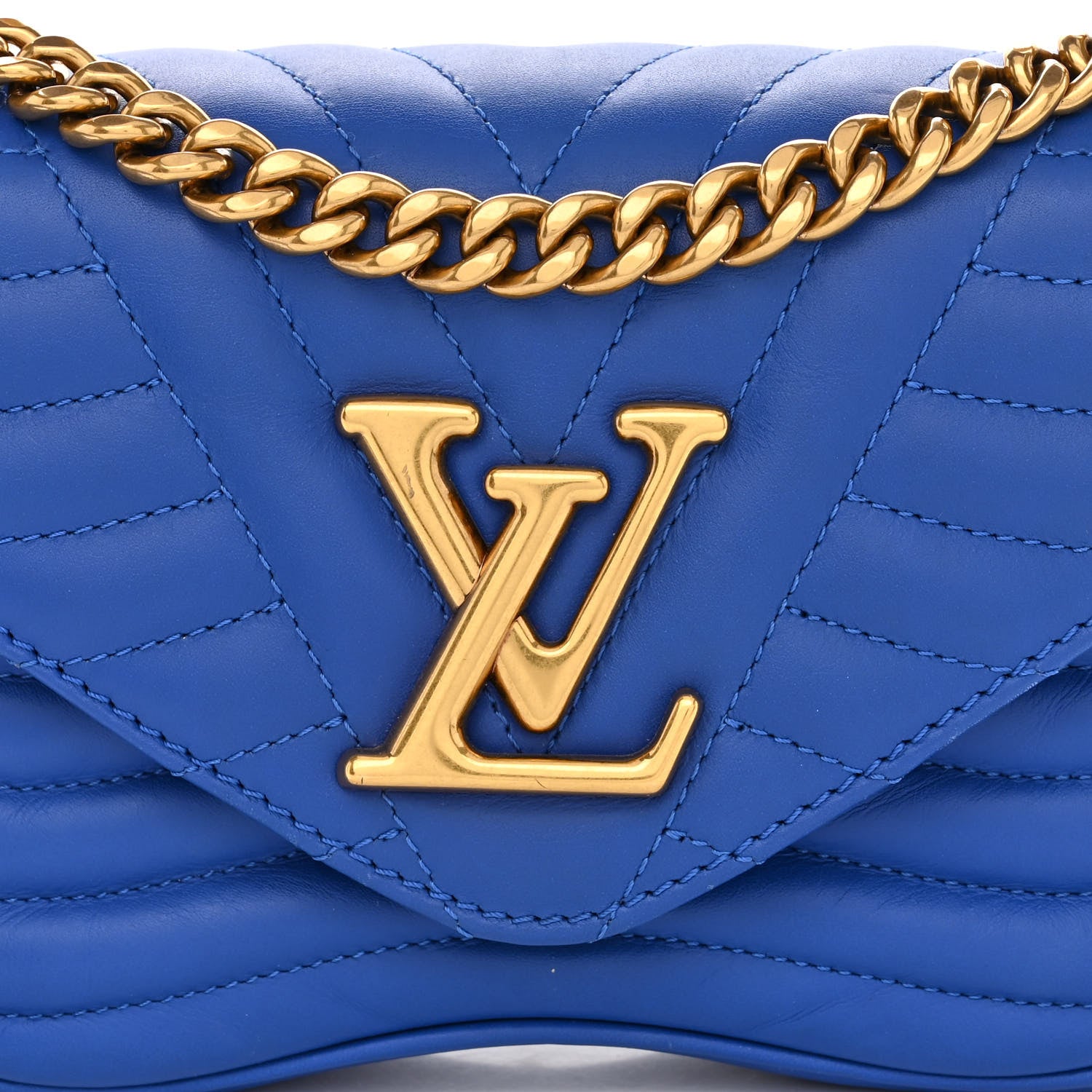 Louis Vuitton Calfskin New Wave Chain PM Blue Neon 8 of 10
