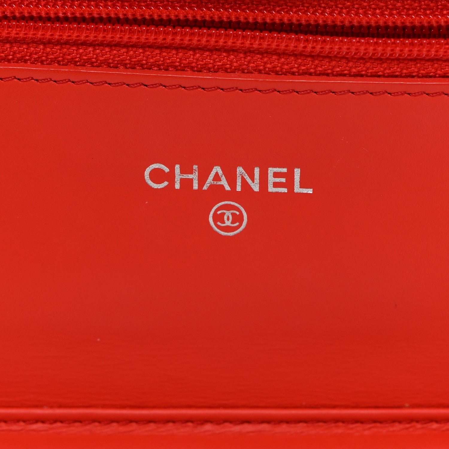 Chanel Patent Quilted Wallet On Chain WOC Red 6 of 10