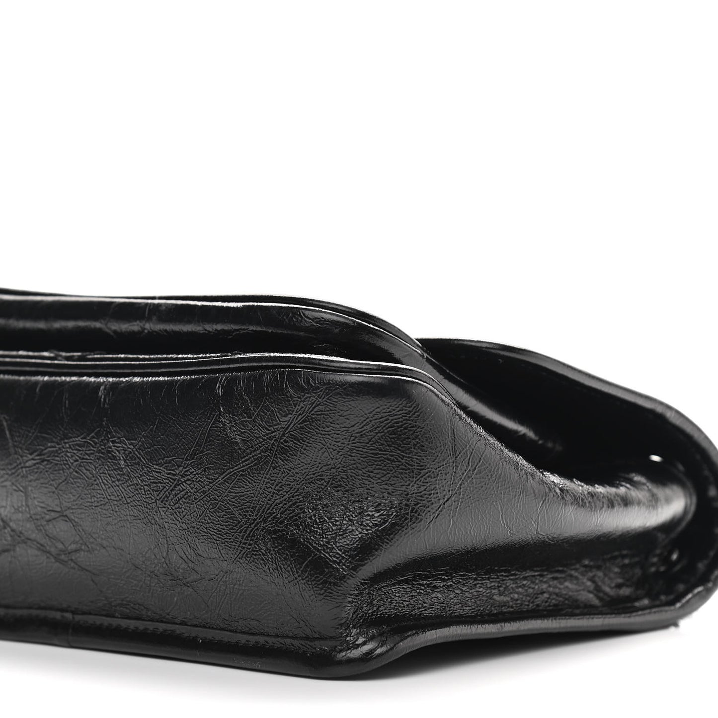 Crinkled Calfskin Matelasse Monogram Baby Niki Chain Satchel Black