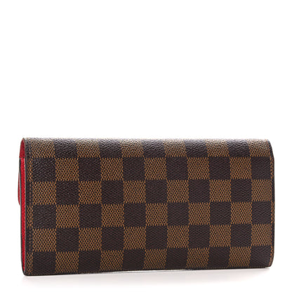 Louis Vuitton Damier Ebene Emilie Wallet Red 3 of 10