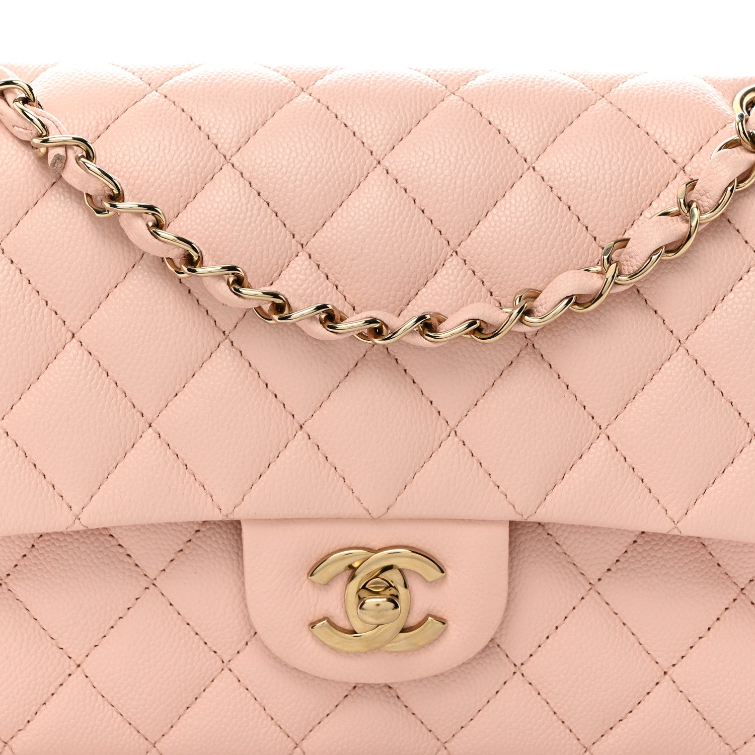 Chanel Caviar Quilted Medium Double Flap Light Pink 8 of 10
