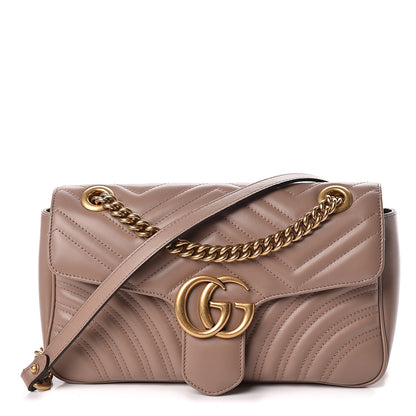 Gucci Calfskin Matelasse Small GG Marmont Shoulder Bag Porcelain Rose 1 of 10