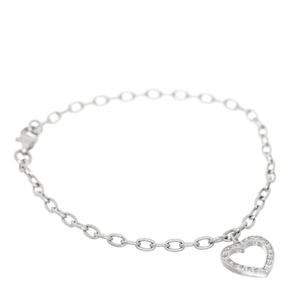 Tiffany Platinum Diamond Heart Charm Bracelet 1 of 3