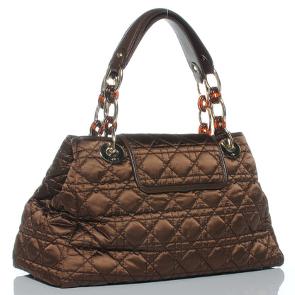 Christian Dior Nylon Cannage Medium Charming Lock Tote Chocolate 3 of 7