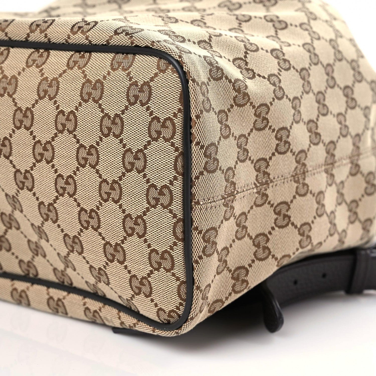 Gucci Monogram Dollar Calfskin O Drawstring Backpack Beige Ebony Testa di Moro Dark Chocolate 11 of 12