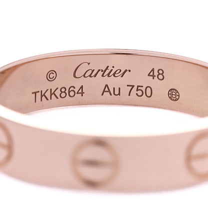 Cartier 18K Pink Gold 3.5mm LOVE Wedding Band Ring 48 4.5 4 of 5