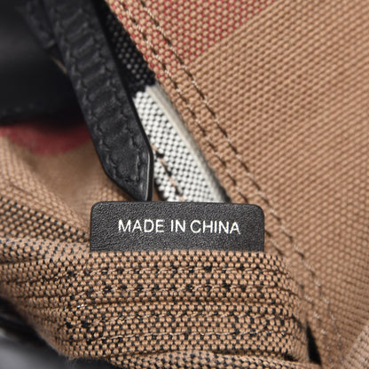 Burberry Canvas Mega Check Medium Ashby Hobo Black 8 of 9