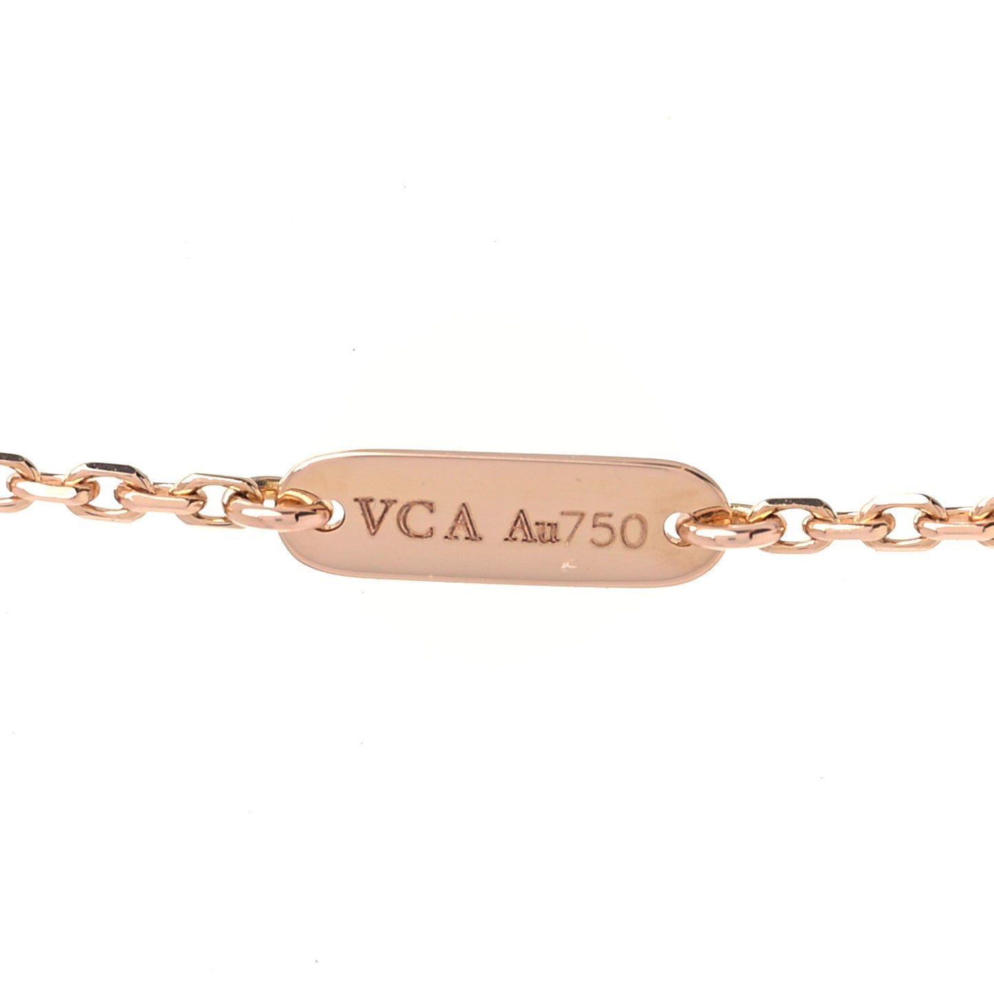 18K Rose Gold Diamond Mother of Pearl Vintage Alhambra Pendant Necklace