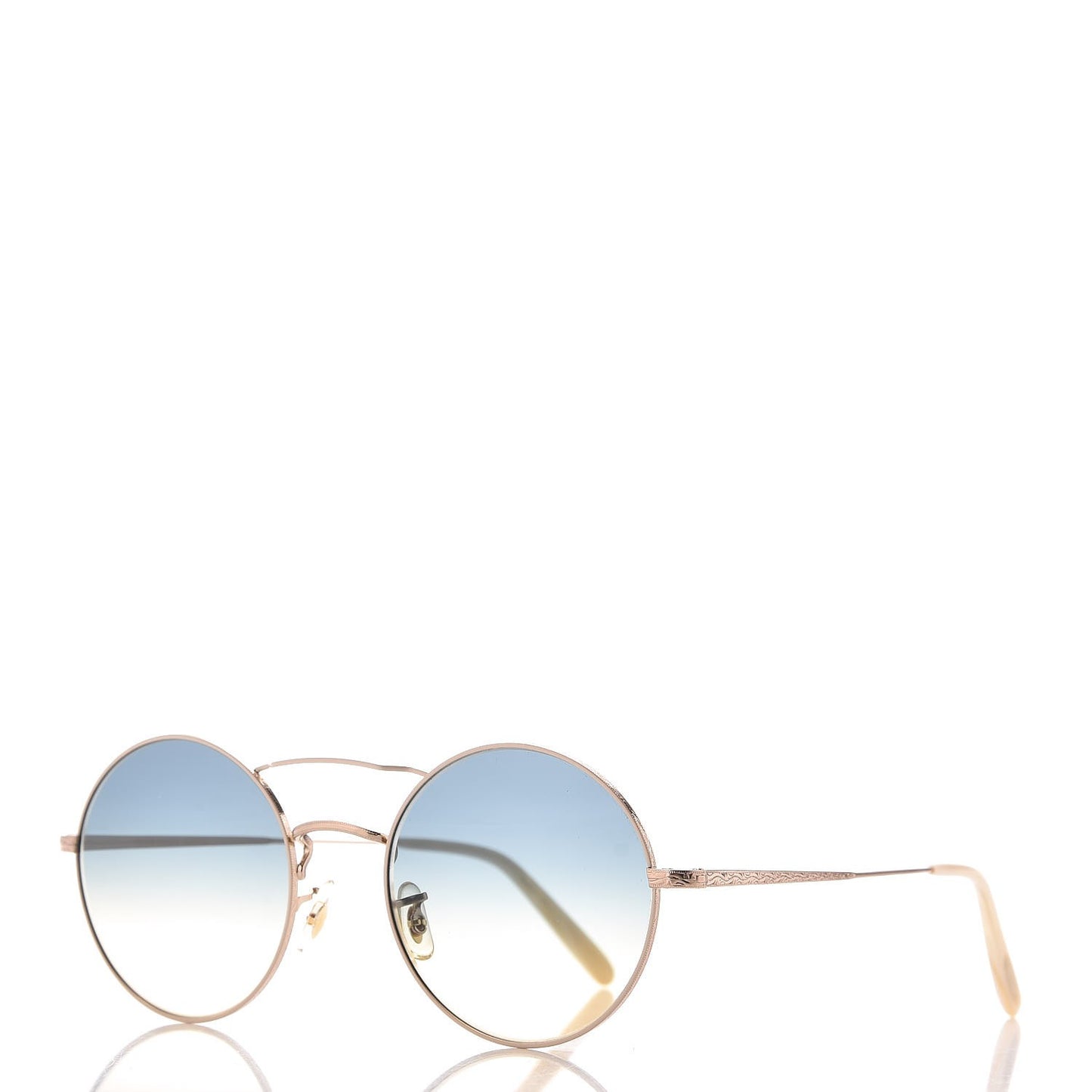 Nickol Gradient Round Sunglasses Bone Sunrise