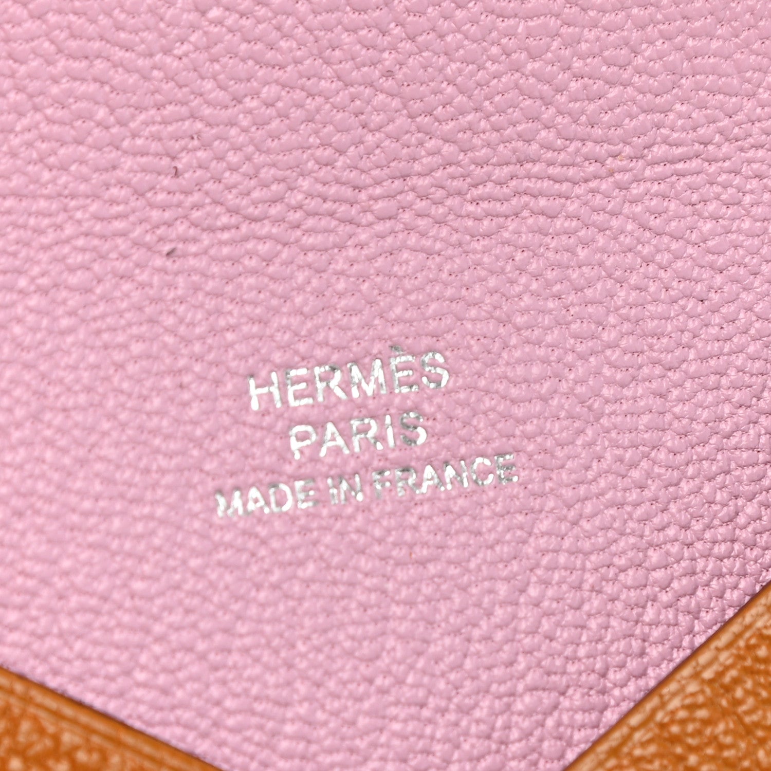 Hermes Chevre Mysore Verso Calvi Card Case Caramel Mauve Sylvestre 6 of 8