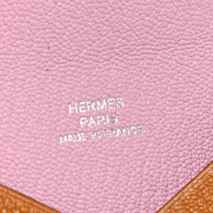 Hermes Chevre Mysore Verso Calvi Card Case Caramel Mauve Sylvestre 6 of 8