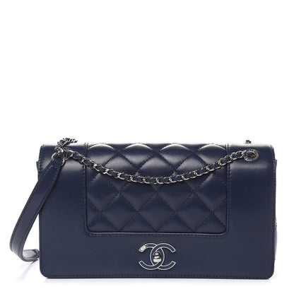 Chanel Sheepskin Quilted Medium Vintage Mademoiselle Flap Dark Navy 1 of 13