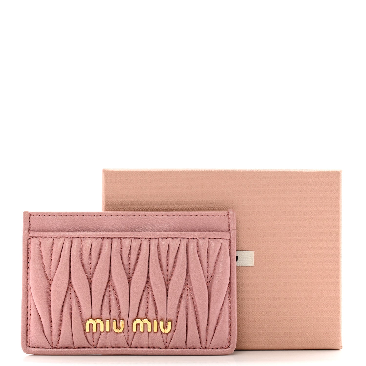 Miu Miu Nappa Matelasse Card Holder Rosa 8 of 8