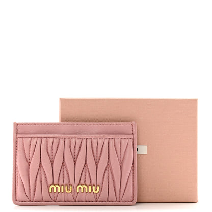 Miu Miu Nappa Matelasse Card Holder Rosa 8 of 8