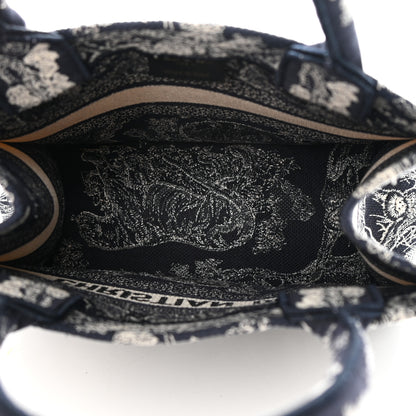 Christian Dior Canvas Embroidered Small Dioriviera Toile De Jouy Book Tote Blue 5 of 12