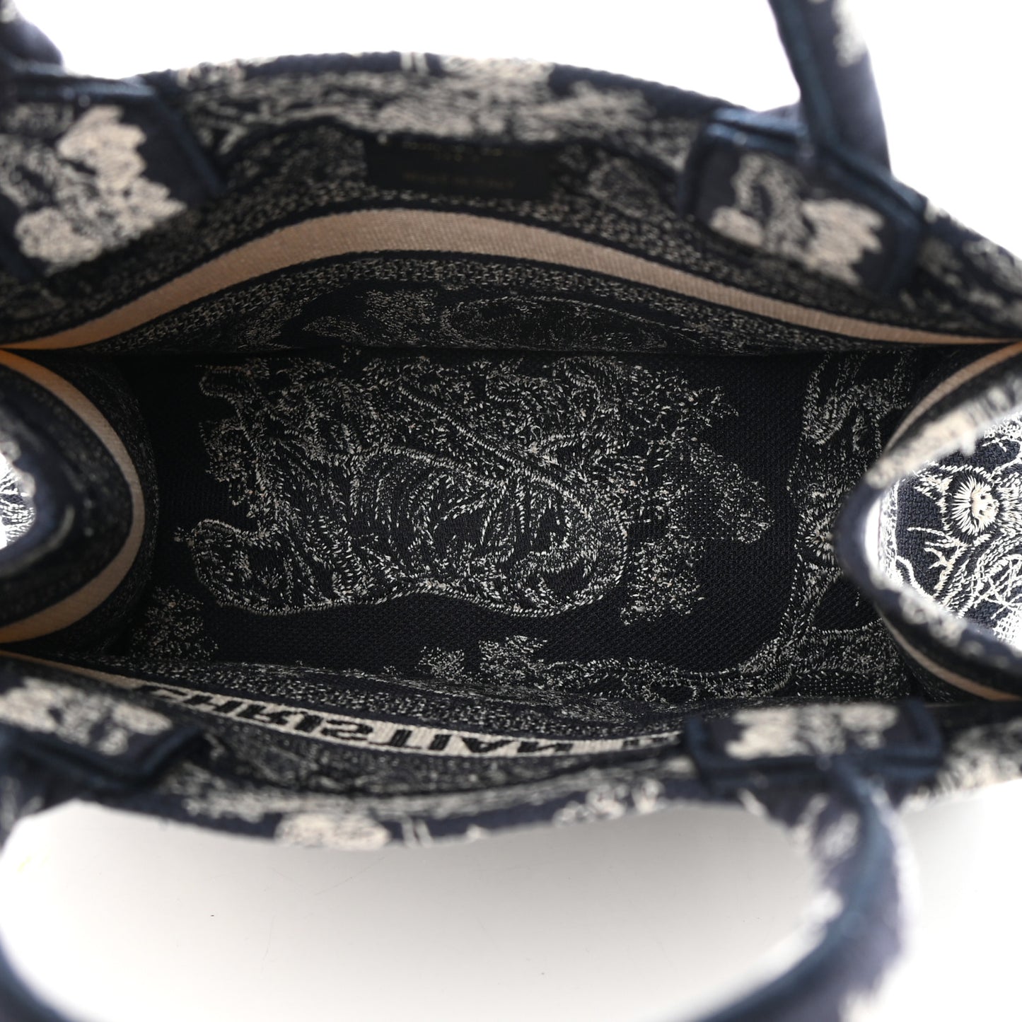 Canvas Embroidered Small Dioriviera Toile De Jouy Book Tote Blue