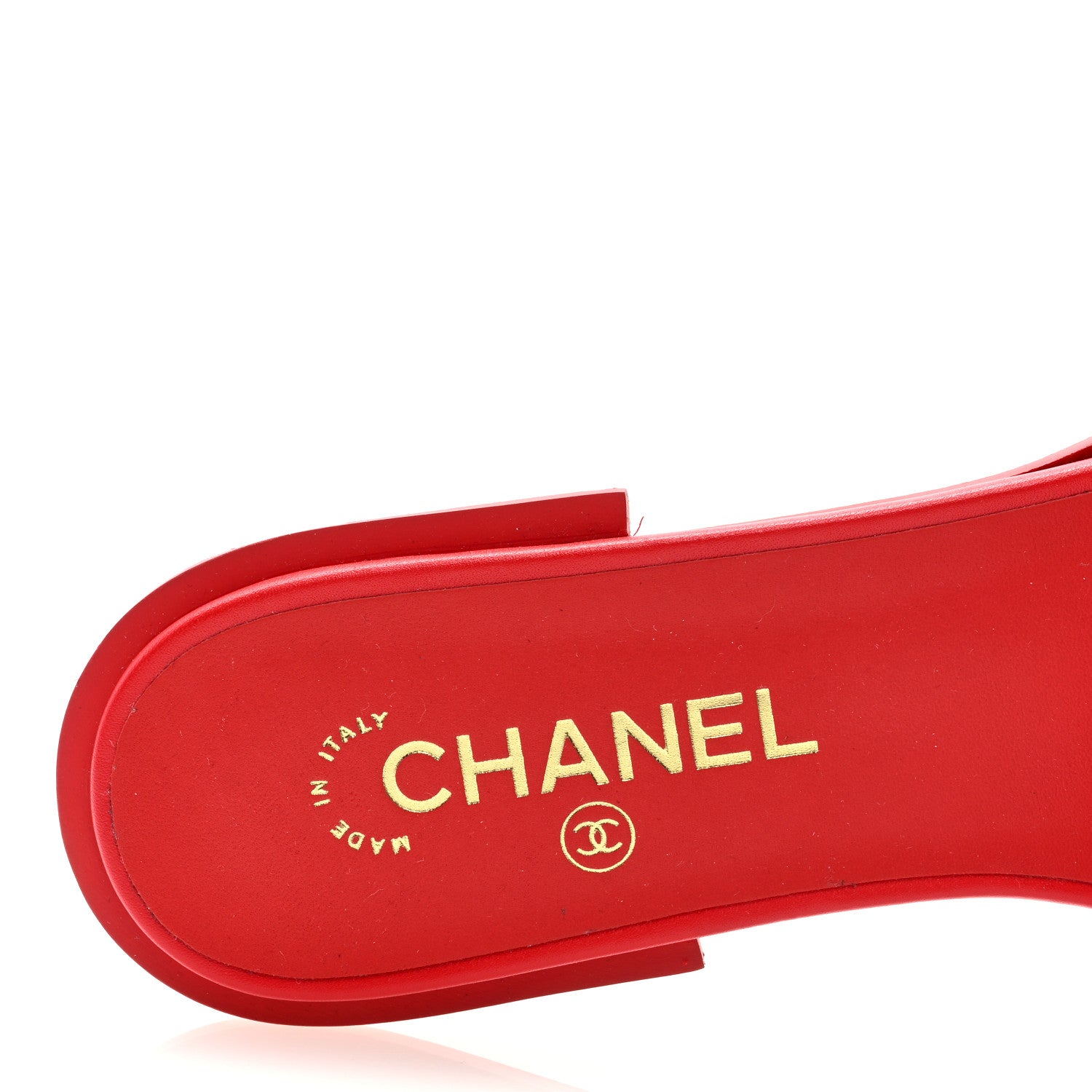 Chanel Shiny Calfskin CC Mules 40 Red 7 of 8