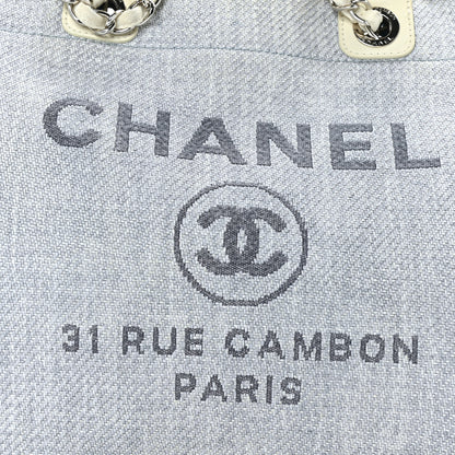 Chanel Canvas Medium Deauville Tote Denim Blue 8 of 10