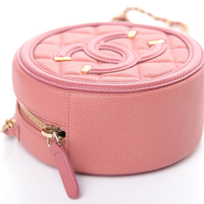 Chanel Caviar Quilted Round Filigree Crossbody Pink 8 of 9