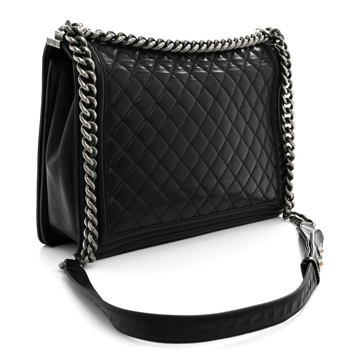 Chanel Calfskin Quilted Large Boy Flap Black 3 of 12