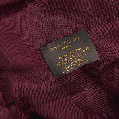 Louis Vuitton Wool Silk Monogram Shawl Amarante 7 of 7