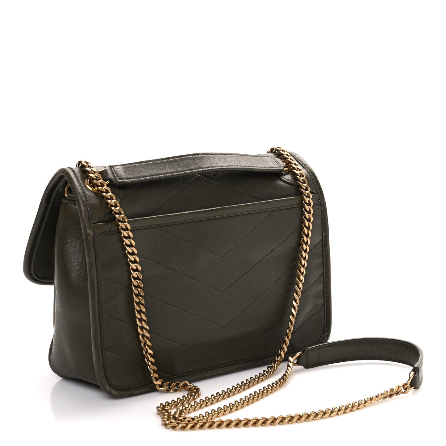 Lambskin Matelasse Monogram Baby Niki Chain Satchel Seawood