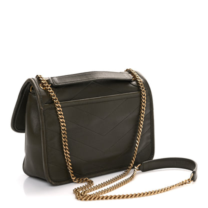 Saint Laurent Lambskin Matelasse Monogram Baby Niki Chain Satchel Seawood 3 of 13