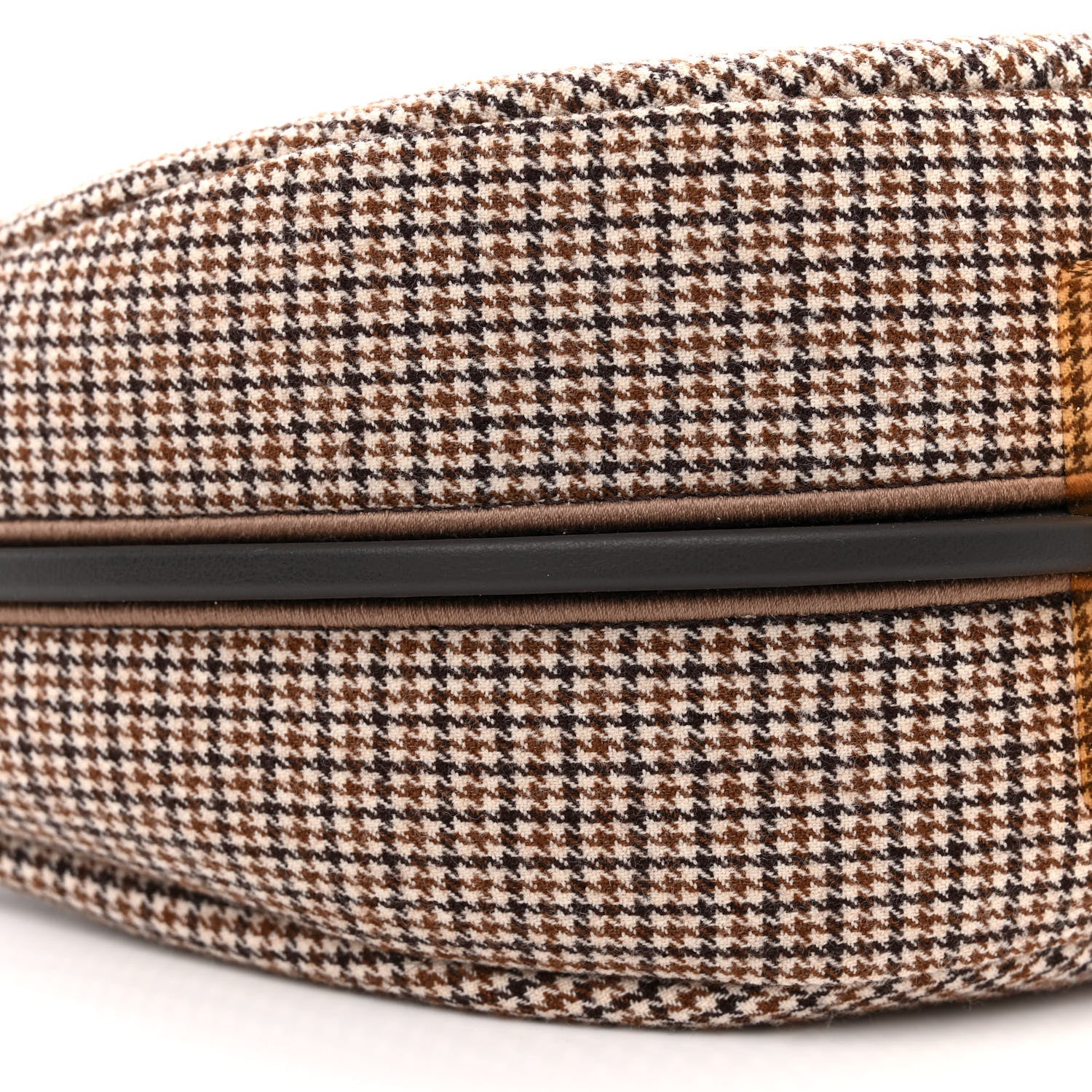 Fendi Wool Vitello Grace Small Houndstooth Small Fendigraphy Hobo Bag Beige Ebano 9 of 11