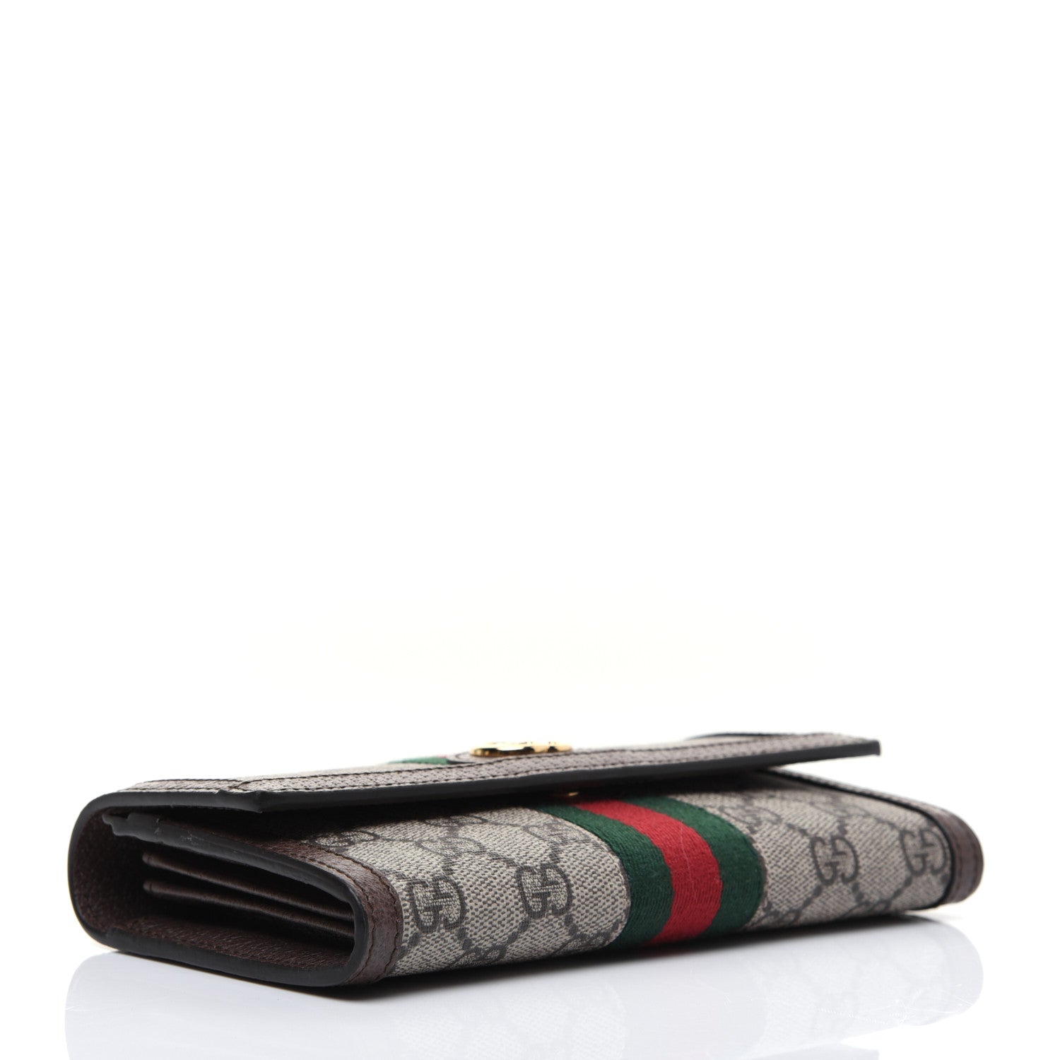 Gucci GG Supreme Monogram Web Ophidia Continental Wallet Brown 4 of 11