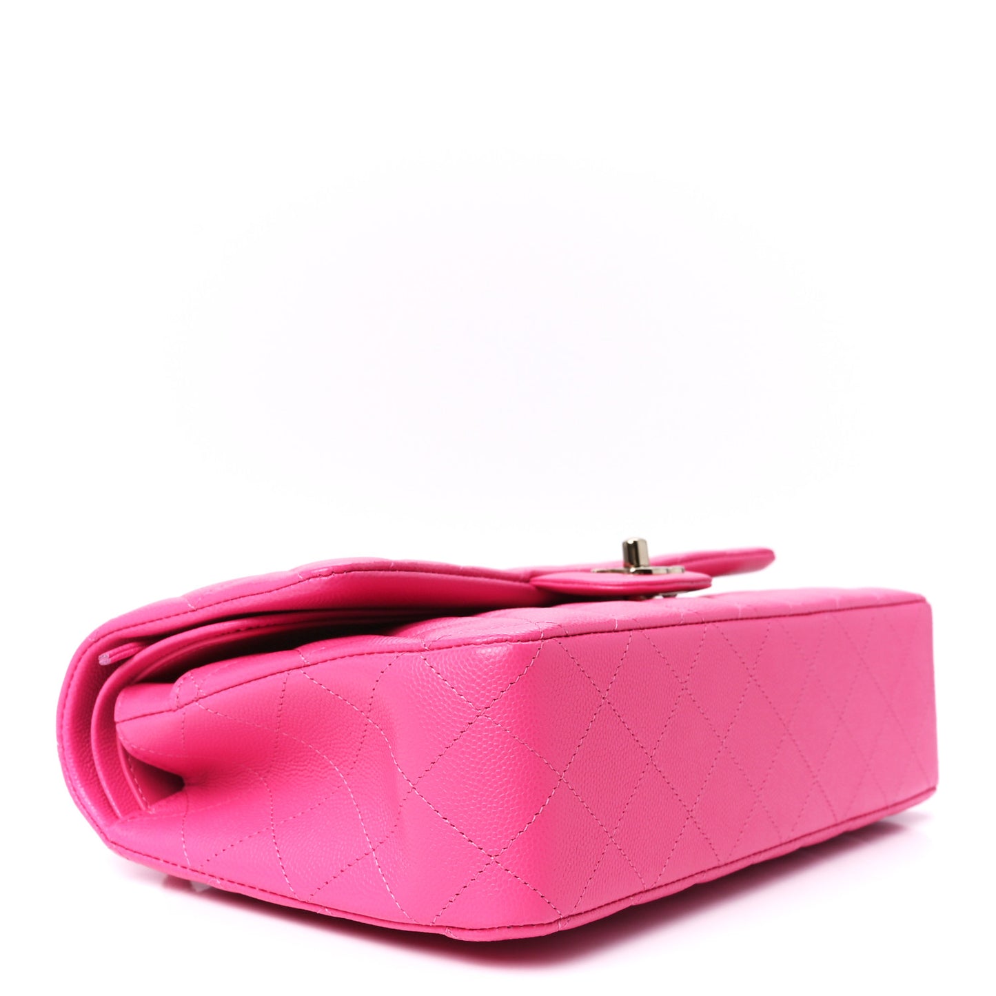 Caviar Quilted Medium Double Flap Pink