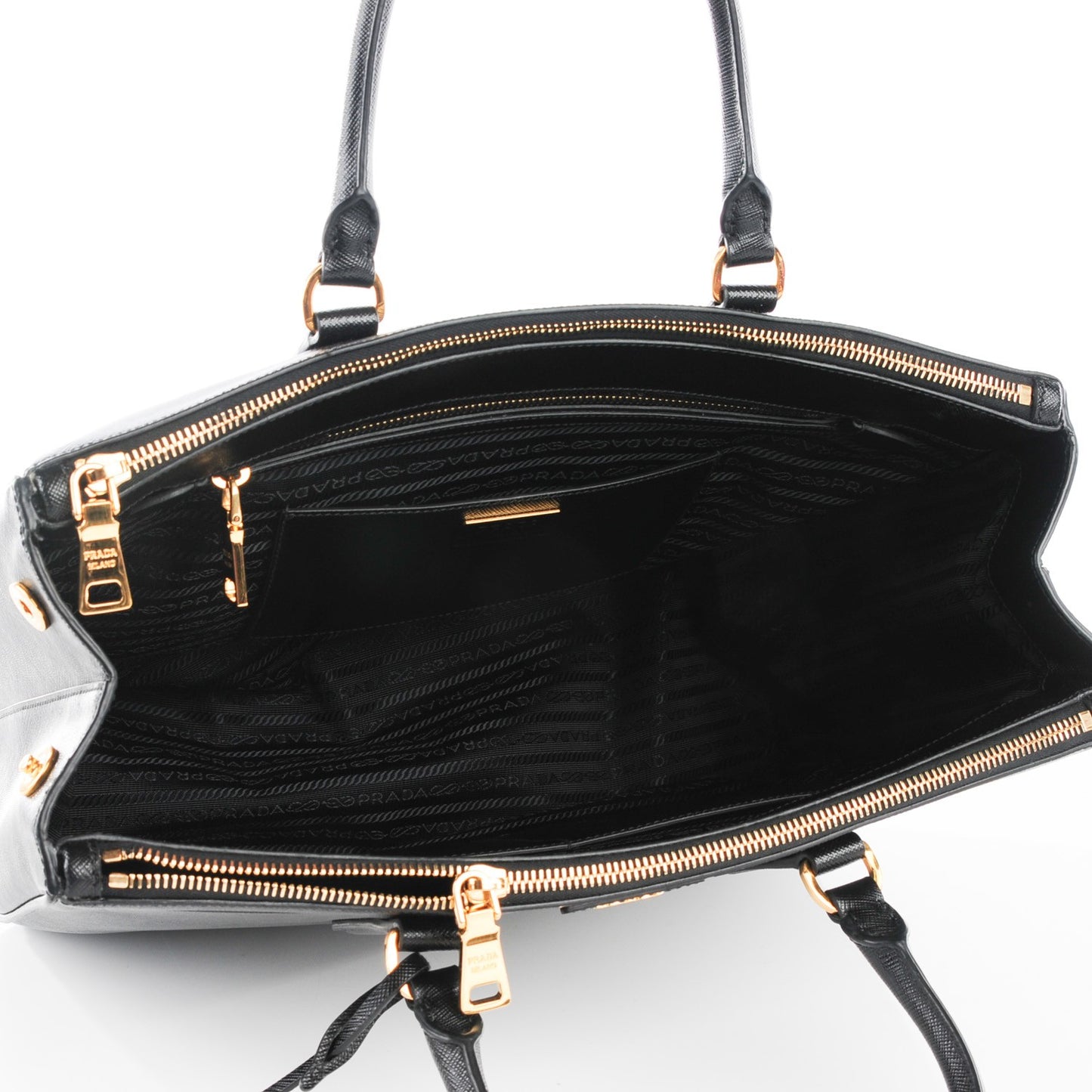 Saffiano Large Galleria Double Zip Tote Black