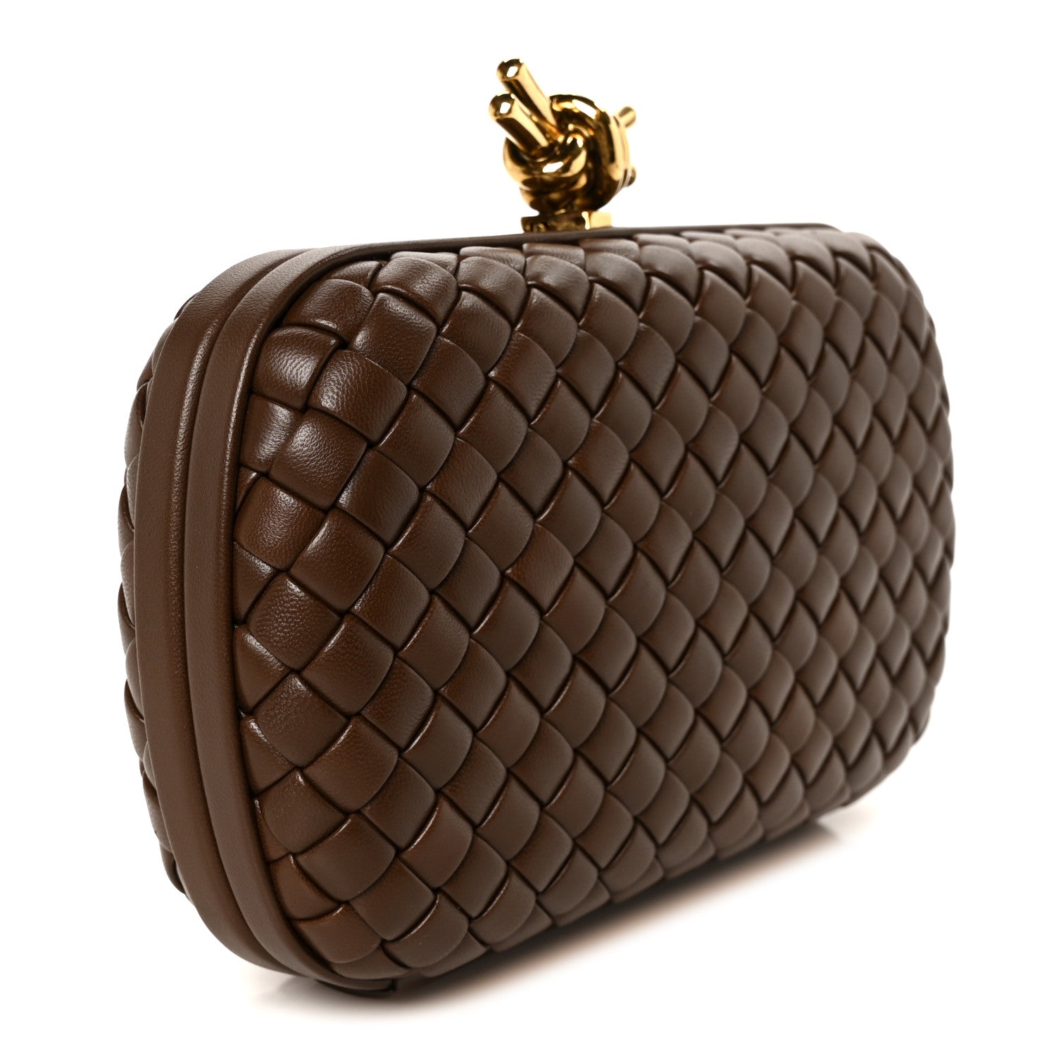 Bottega Veneta Nappa Intrecciato Knot Clutch Madder Brown 3 of 7