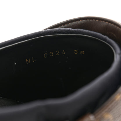 Louis Vuitton Nylon Embossed Monogram Aspen Platform Clog Mules 36 Black 8 of 10