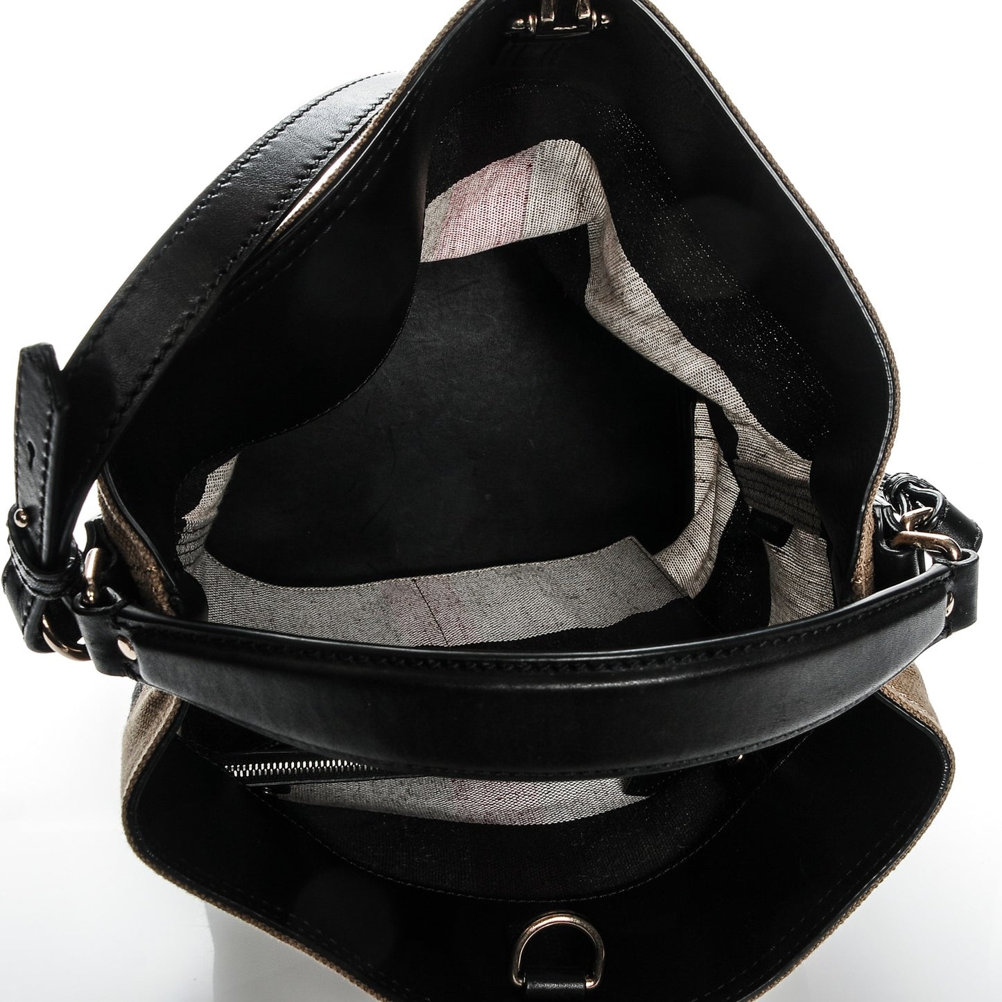 Canvas Mega Check Medium Susanna Hobo Black