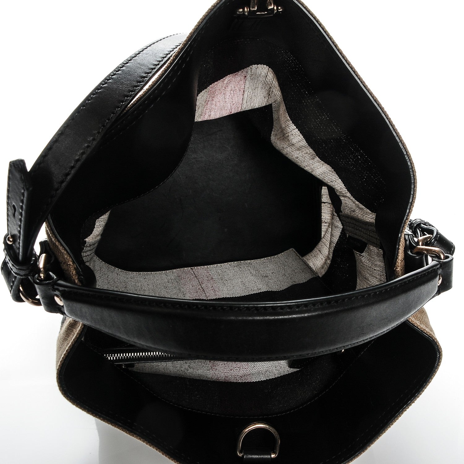 Burberry Canvas Mega Check Medium Susanna Hobo Black 5 of 6