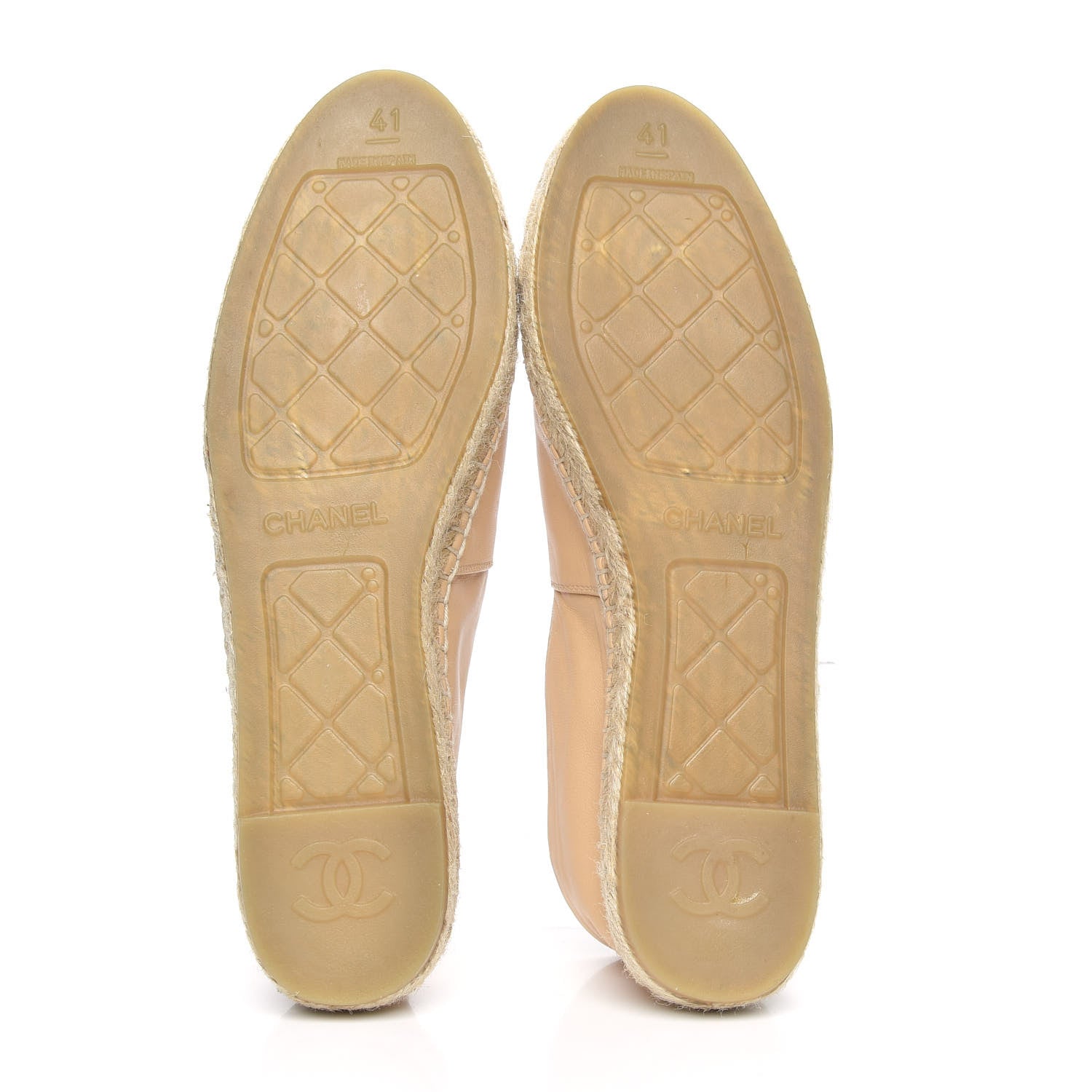 Chanel Lambskin CC Espadrilles 41 Beige Black 5 of 7