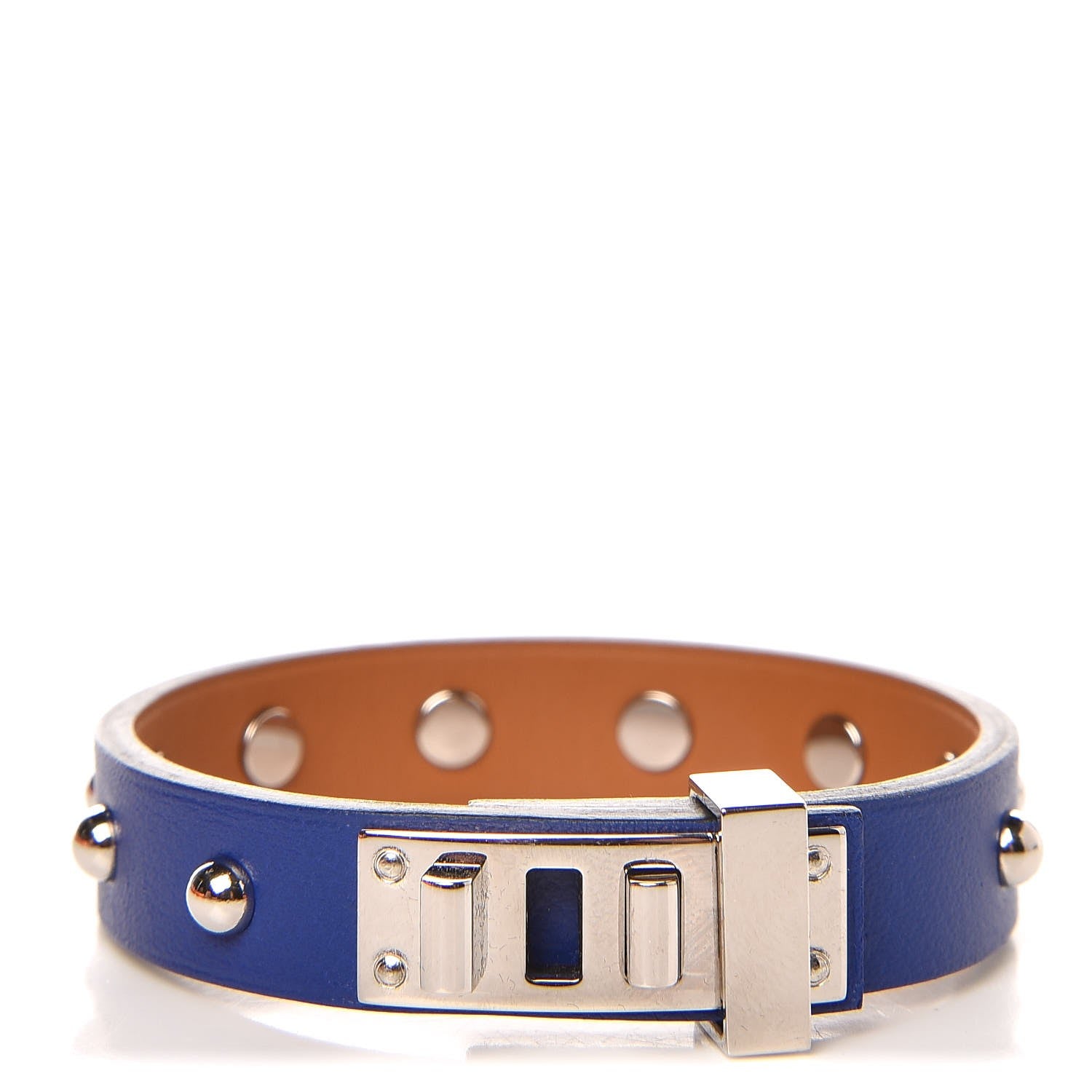Hermes Swift Mini Dog Clous Ronds Bracelet T2 Bleu Electrique 1 of 4