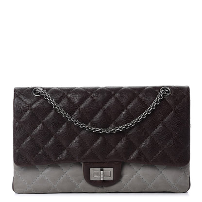 Chanel Caviar Iridescent Calfskin 2.55 Reissue 226 Flap Brown Grey 1 of 19