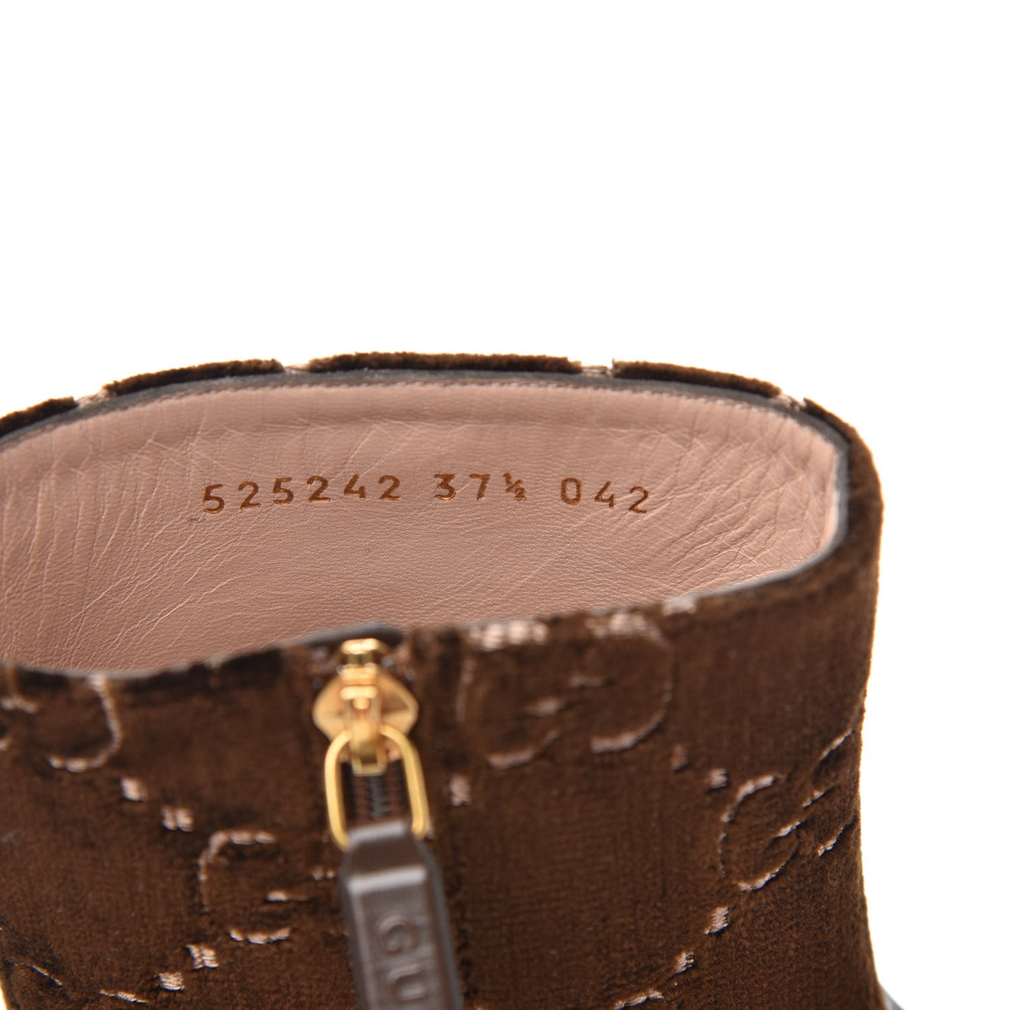 Velvet GG Monogram Crystal Horsebit Ankle Boots 37.5 Brown Vintage Cocoa