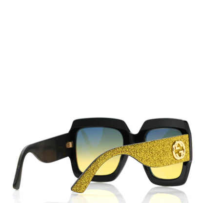 Gucci Square Frame GG0102S Sunglasses Glitter Gold Multi 4 of 6