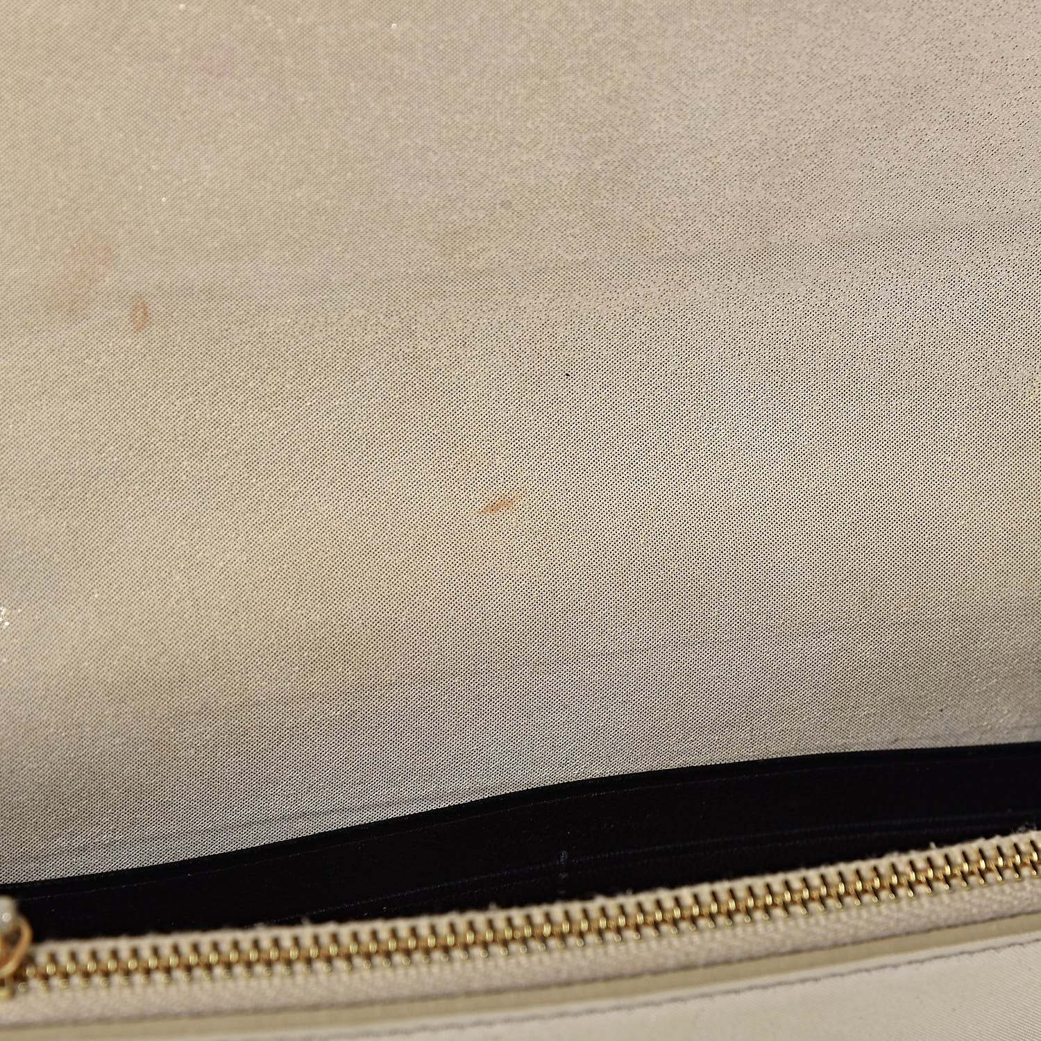 Saint Laurent Metallic Fabric Monogram Envelope Chain Wallet Light Gold 11 of 14