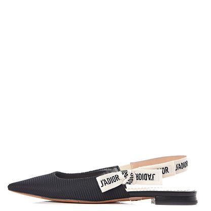 Christian Dior Technical Canvas Ribbon J'Adior Slingback Ballet Flats 35 Black 1 of 15