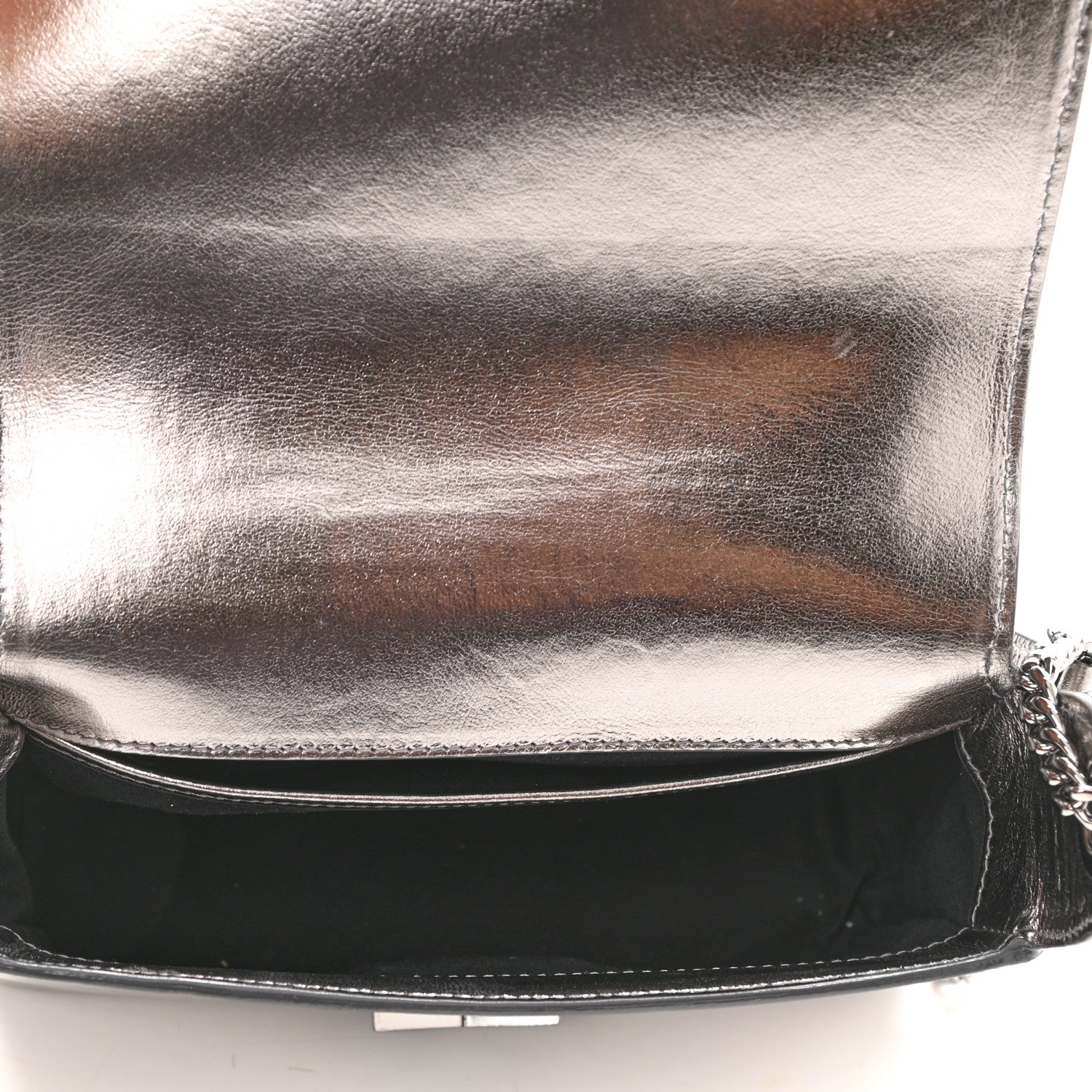 Jimmy Choo Smooth Calfskin Lockett City Shoulder Bag Silver 5 of 9