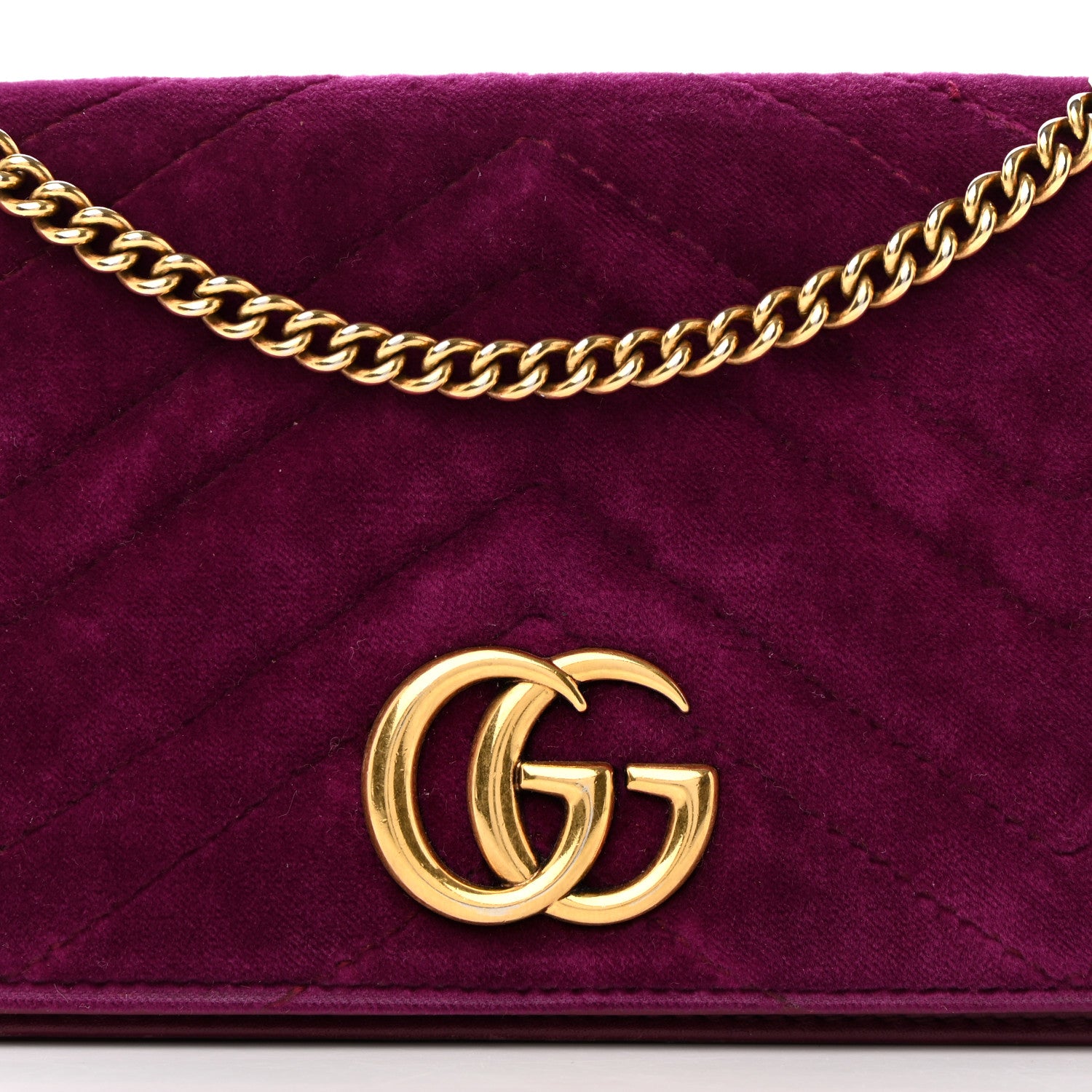 Gucci Velvet Matelasse GG Marmont Mini Bag Fuchsia Violet Cyclamen 7 of 18