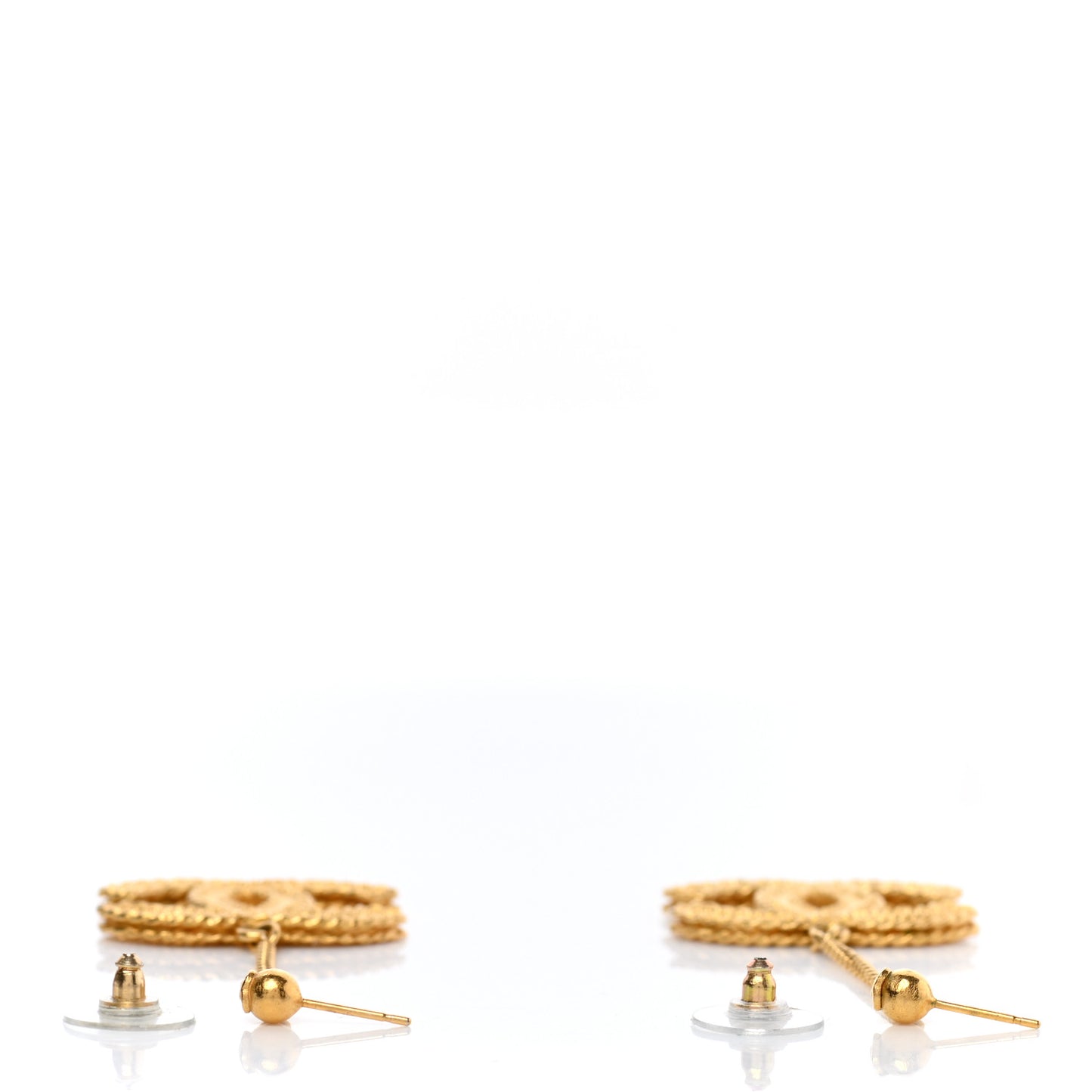 CC Drop Earrings Matte Gold